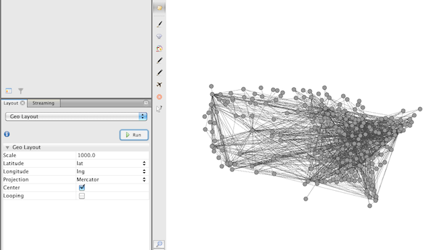 Gephi Airline Geo Layout