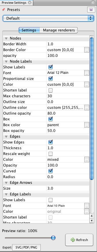 gephi preview settings tab